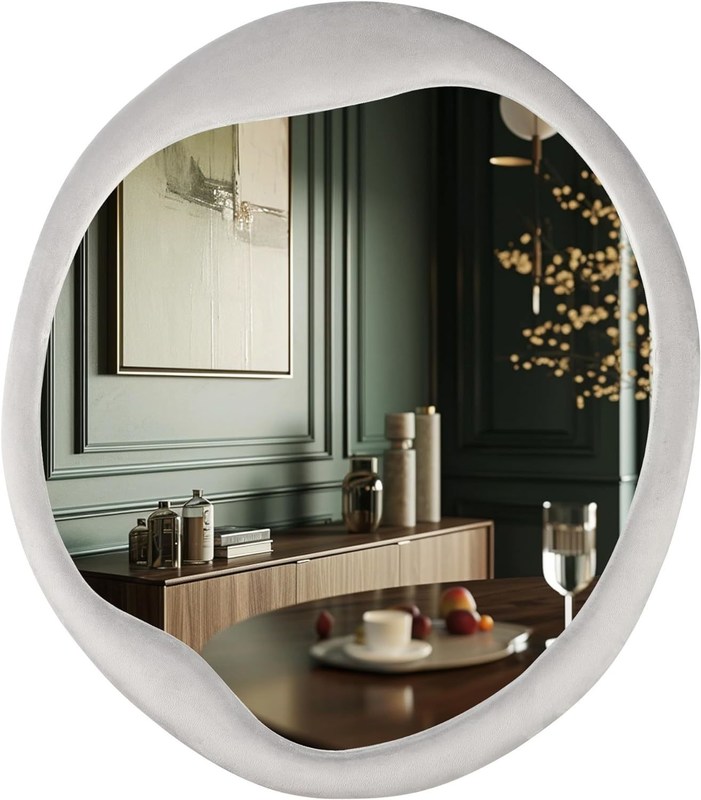 Peint en flanelle enveloppé en bois cadre miroir unique décoration murale irrégulière pour la maison