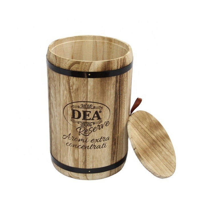 18x18x27cm Logo personnalisé Emballage en fût en bois Artisanal Vintage style grand Paulownia