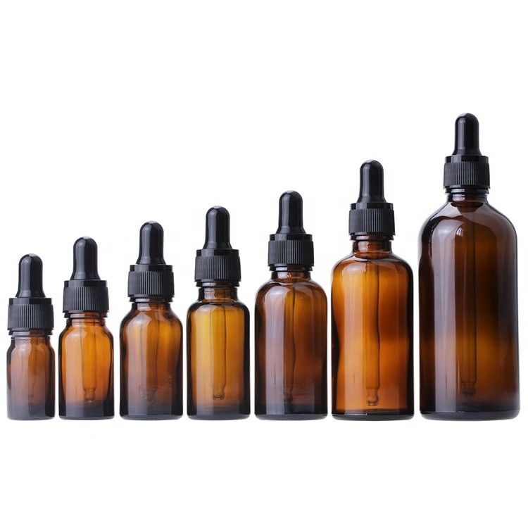 5 ml 10 ml 15 ml 20 ml 30 ml 50 ml 100 ml Bouteille de gouttelette en verre ambre avec un bocal en verre