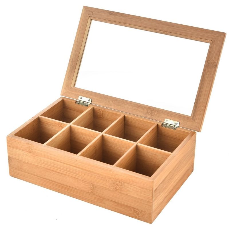 Boîte à thé en bois vide pour cadeaux avec logo personnalisé et couleur simple