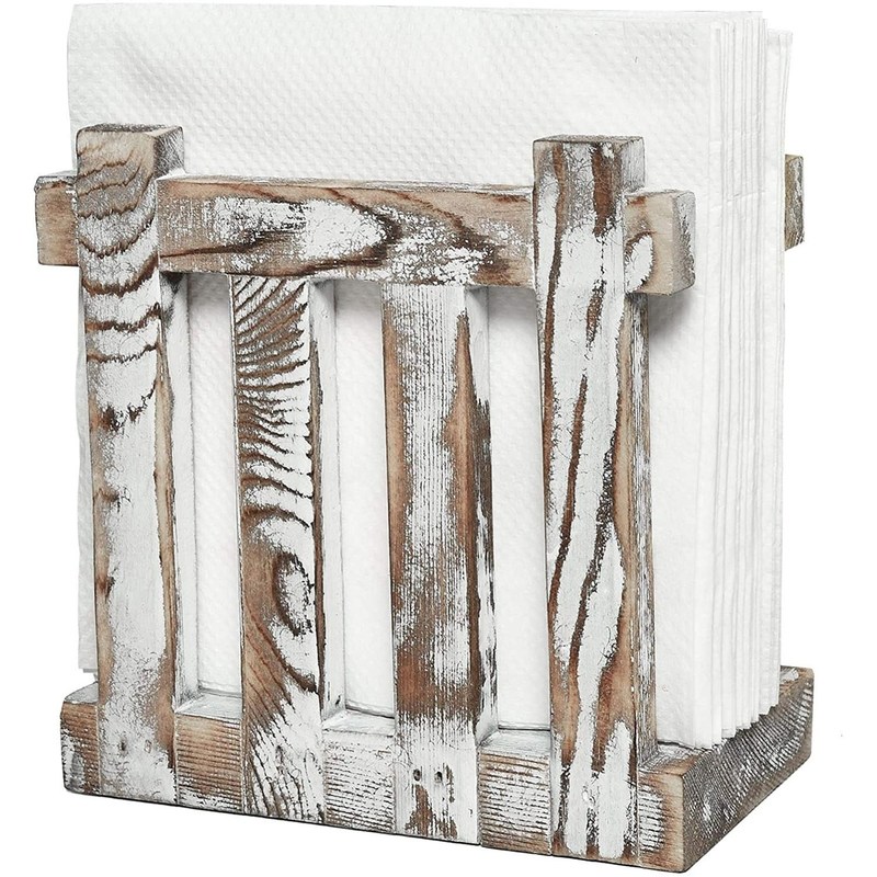 Porteurs de serviettes en bois de style rustique pour les restaurants de table Cadeaux sur mesure brûlés toute la saison