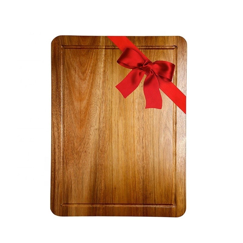 Planche de coupe de bambou de chêne d'acacia extra-grande pour une sélection d'occasions stockée sans support