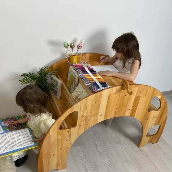 Cadeaux de Noël écosystémique Montessori bibliothèque pour 202406 enfants Chaise de table en bois