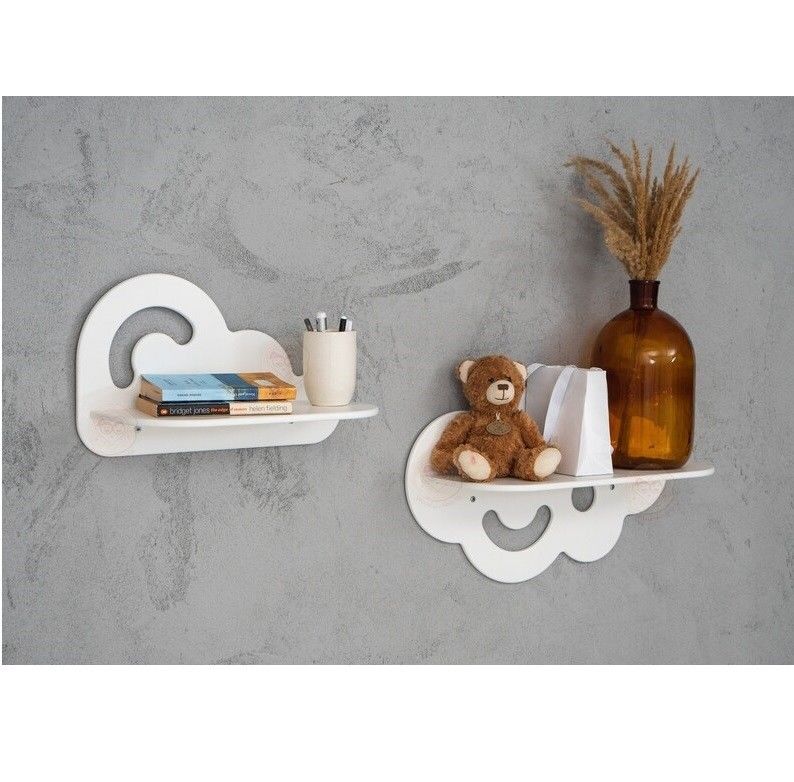 Appareil électroménager pour enfants Aménagement de jouets Décoration de chambre préfabriquée Forme de nuage Petit enfant Étagères flottantes En feu