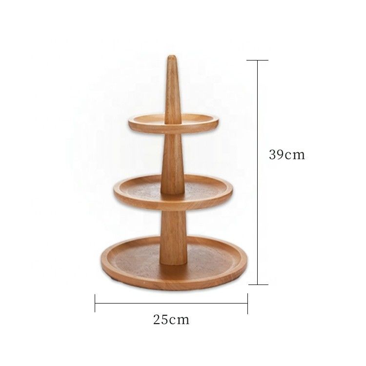 25x39cm Designs personnalisés Carte à biscuits en bois de chêne Dessert Stand pour le thé de l'après-midi