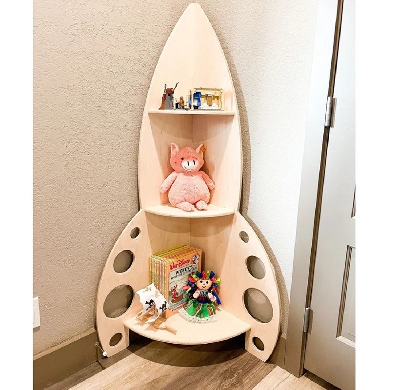 Étagère en bois Impression laser gravure Montessori étagère de jouets pour chambre d'enfant entrepôt