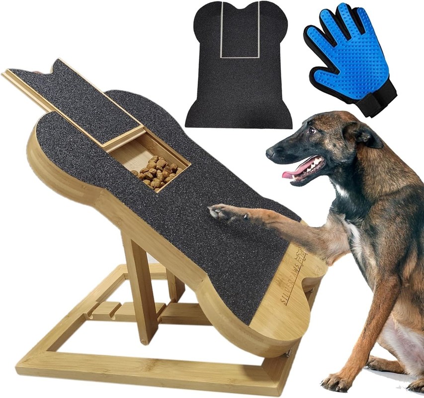 Planche à gratter pour ongles de chien avec boîte à friandises En forme d'os Pad de grattage pour chiens pour pattes d'ongles OEM