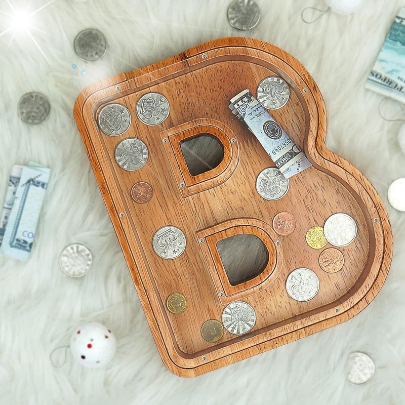 Lettre en bois de l'alphabet acrylique boîte à argent d'impression brûlées grandes lettres cochons pour les enfants
