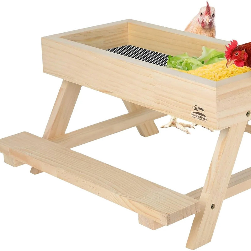 Table de poulet faite à la main Table de pique-nique en bois pour les animaux de compagnie