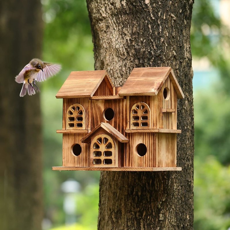 Maison d'oiseaux suspendue en bois, fabriquée à la main, nid de hamster pour jardin