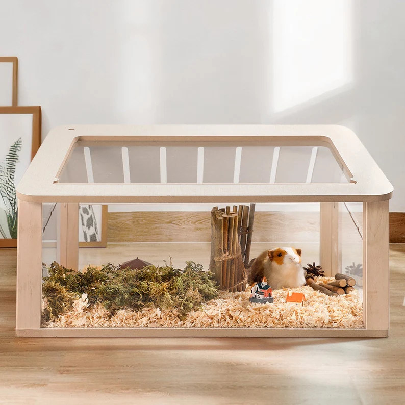 Box de montres personnalisé Hamster Hideout Meubles en bois pour animaux de compagnie Playhouse Modèle solide pour petits animaux de compagnie