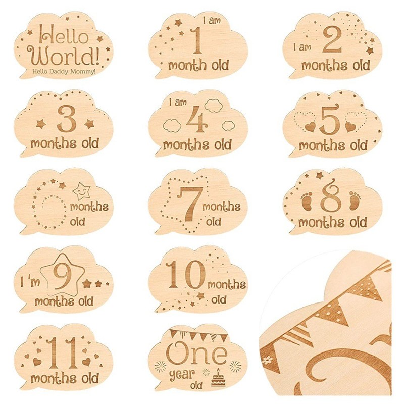Carte de l' anniversaire du bébé 13 pièces cadeau pour nouveau-né
