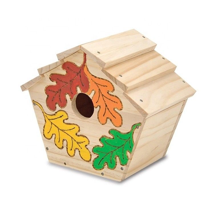 Impression de motifs de bois de cèdre Cages de maison d'oiseaux pour le bricolage et la décoration